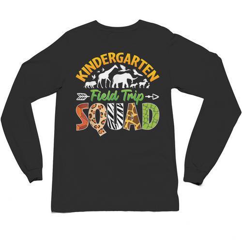 Kindergarten Zoo Field Trip Squad Matching Teacher Students Unisex Long Sleeve T-Shirt - teacherstshirts.com UK