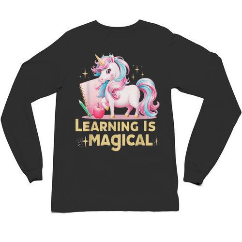 LEARNING IS MAGICAL TEACHER UNICORN BACK TO SCHOOL UNICORN Unisex Long Sleeve T-Shirt - teacherstshirts.com DE