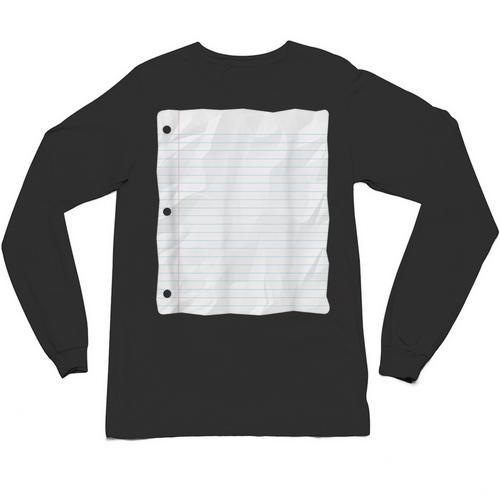 Lined Paper Notebook Halloween Costume For Students Teachers For Men Women Kids Unisex Long Sleeve T-Shirt - teacherstshirts.com UK