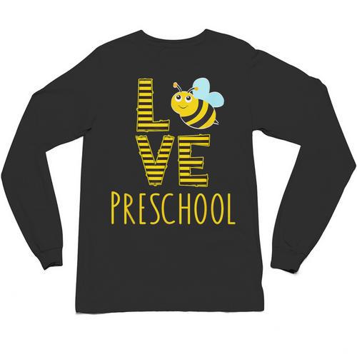 Love Preschool Back To School Yellow Bee Preschool Teacher For Men Women Girls Kids Unisex Long Sleeve T-Shirt - teacherstshirts.com AU
