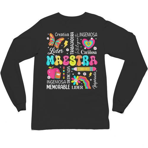 Maestra Spanish Teacher Back To School Maestra De Espanol Unisex Long Sleeve T-Shirt - teacherstshirts.com AU