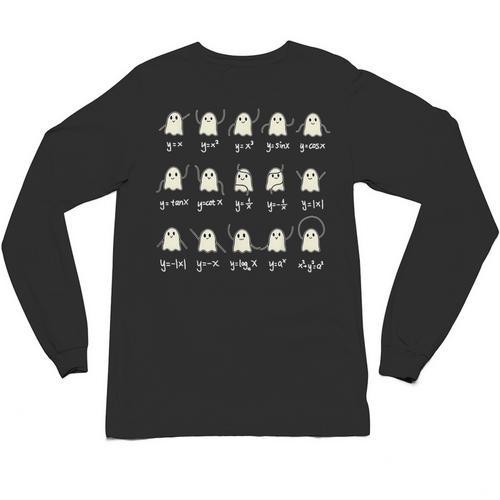 Math Dance Ghost Halloween Spooky Cute Ghost Math Teacher Unisex Long Sleeve T-Shirt - teacherstshirts.com AU