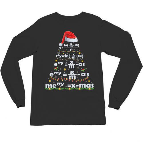 Math Equation Merry X-Mas Math Teacher Christmas Humor Men Women Kids Unisex Long Sleeve T-Shirt - teacherstshirts.com DE
