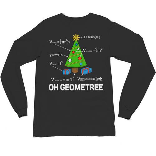 Math Geometry Christmas Tree Geometree Teacher Unisex Long Sleeve T-Shirt - teacherstshirts.com DE