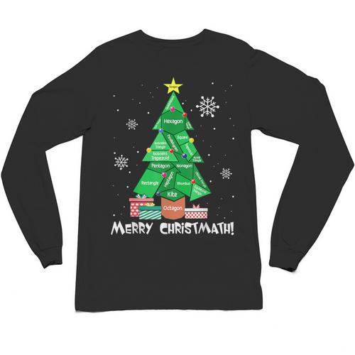 Math Teacher Polygon Christmas Tree Geometry Merry Christmas Unisex Long Sleeve T-Shirt - teacherstshirts.com DE