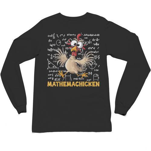 Mathemachicken Chicken Math Teacher Back To School Unisex Long Sleeve T-Shirt - teacherstshirts.com AU