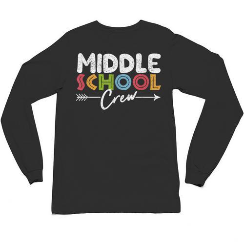 Middle School Crew Retro Teacher Student Vintage Unisex Long Sleeve T-Shirt - teacherstshirts.com