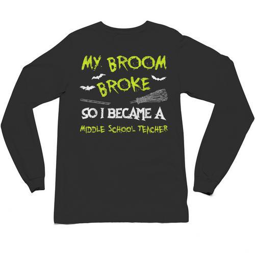 Middle School Teacher Halloween Costume Shirt Lazy Unisex Long Sleeve T-Shirt - teacherstshirts.com