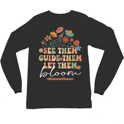 Montessori Teacher Unisex Long Sleeve T-Shirt - teacherstshirts.com