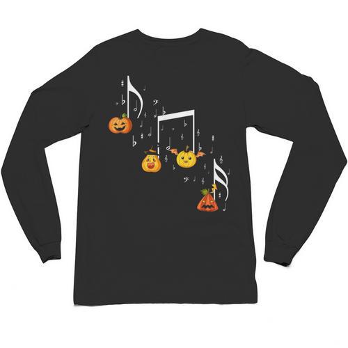Music Note Pumpkin Fall Music Teacher Halloween Costume Unisex Long Sleeve T-Shirt - teacherstshirts.com DE