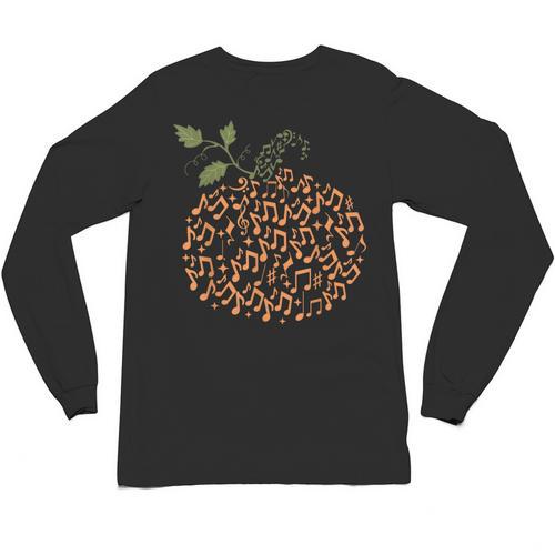Music Notes Pumpkin Fall Music Teacher Autumn Halloween Unisex Long Sleeve T-Shirt - teacherstshirts.com