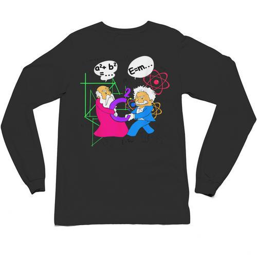 Nerdy Pythagoras Fighting Over C Squared Math Teacher Unisex Long Sleeve T-Shirt - teacherstshirts.com AU