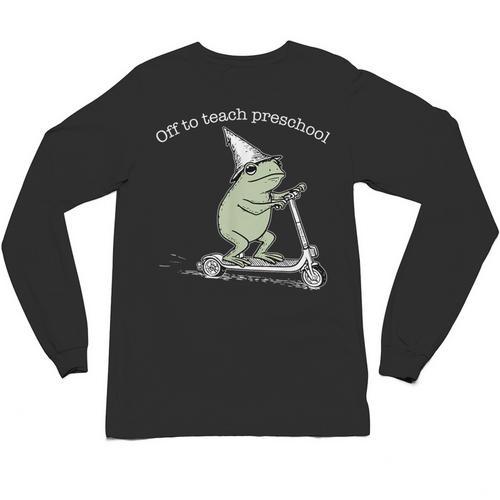 Off To Teach Preschool Pre-K Teacher Back To School Frog Unisex Long Sleeve T-Shirt - teacherstshirts.com