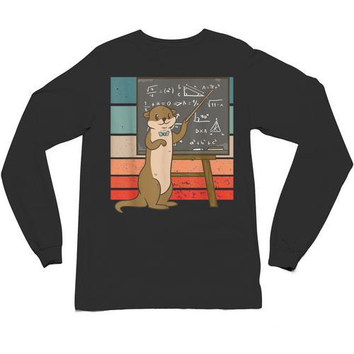 Otter Professor Teacher Teaching Maths Mathematics Unisex Long Sleeve T-Shirt - teacherstshirts.com DE