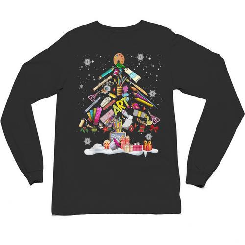 Paintbrush Christmas Tree Decor Xmas For Artist Art Teacher For Men Women Unisex Long Sleeve T-Shirt - teacherstshirts.com