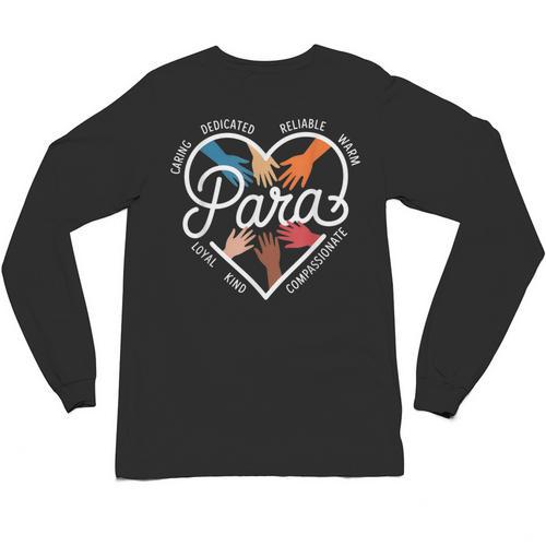 Para Heart Paraprofessional Teacher Paraeducator Unisex Long Sleeve T-Shirt - teacherstshirts.com CA