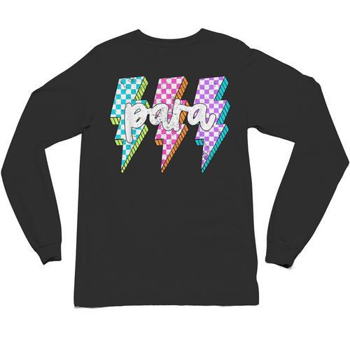 Para Squad Paraprofessional Teacher Lightning Bolt Unisex Long Sleeve T-Shirt - teacherstshirts.com AU