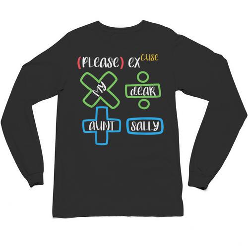PEMDAS Please Excuse My Dear Aunt Sally Math Teacher Unisex Long Sleeve T-Shirt - teacherstshirts.com