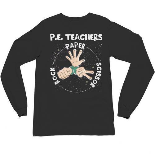 Physical Education PE Teacher Rock Paper Scissor Unisex Long Sleeve T-Shirt - teacherstshirts.com AU