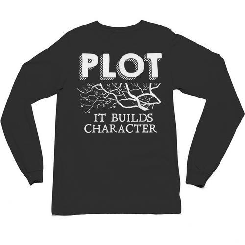 Plot It Builds Character Book Reading Teacher Unisex Long Sleeve T-Shirt - teacherstshirts.com