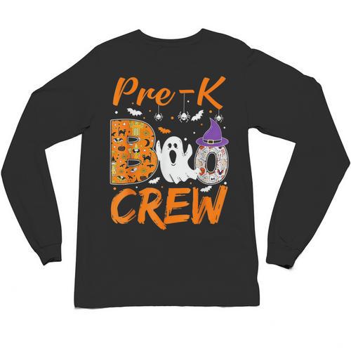 Pre K Boo Crew Teacher Student Halloween Pre Kindergarten Unisex Long Sleeve T-Shirt - teacherstshirts.com UK