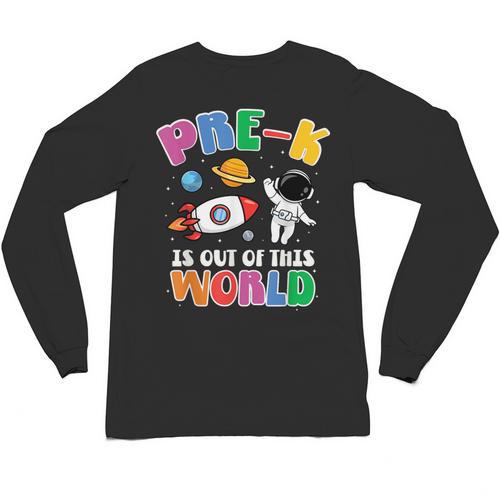 Pre-K Student Teacher Astronaut Space Back To School Unisex Long Sleeve T-Shirt - teacherstshirts.com UK