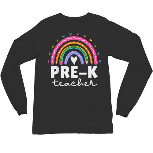 Pre-K Teacher Cute Pre Kindergarten For Teachers Rainbow For Men Women Kids Unisex Long Sleeve T-Shirt - teacherstshirts.com AU