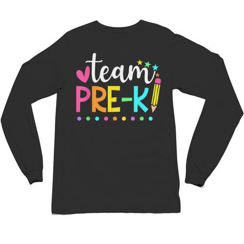 Pre-k Team Pencil Teacher Student Back To School Girls Unisex Long Sleeve T-Shirt - teacherstshirts.com DE
