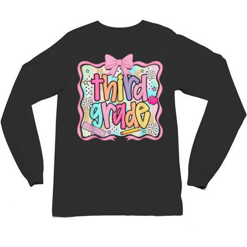 Preppy Third Grade Back To School Teacher Girl Kid Unisex Long Sleeve T-Shirt - teacherstshirts.com CA
