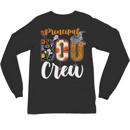 Principal Boo Crew Ghost Halloween Teachers School Matching Unisex Long Sleeve T-Shirt - teacherstshirts.com UK