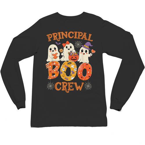 Principal Teacher Boo Crew Halloween Spooky Costume Unisex Long Sleeve T-Shirt - teacherstshirts.com CA