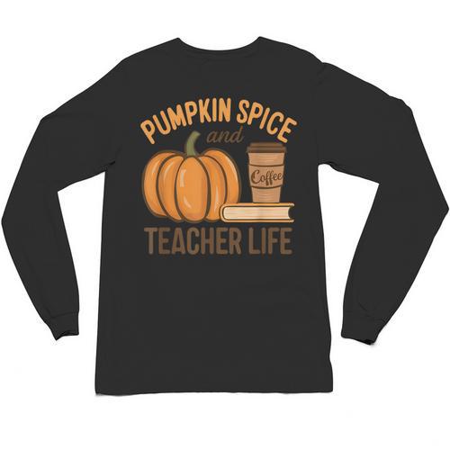 Pumpkin Spice And Teacher Life Halloween Teacher Unisex Long Sleeve T-Shirt - teacherstshirts.com AU