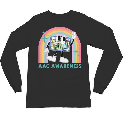 Rainbow AAC Awareness Month SPED Teacher SLP Communication Unisex Long Sleeve T-Shirt - teacherstshirts.com DE