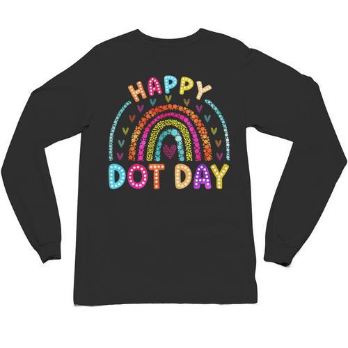 Rainbow Happy Dot Day Shirts Teacher Kids September 15th Unisex Long Sleeve T-Shirt - teacherstshirts.com CA