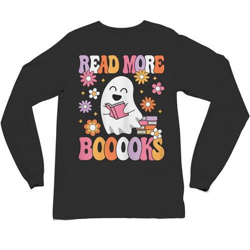 Read More Books Groovy Halloween Teacher Women Unisex Long Sleeve T-Shirt - teacherstshirts.com DE