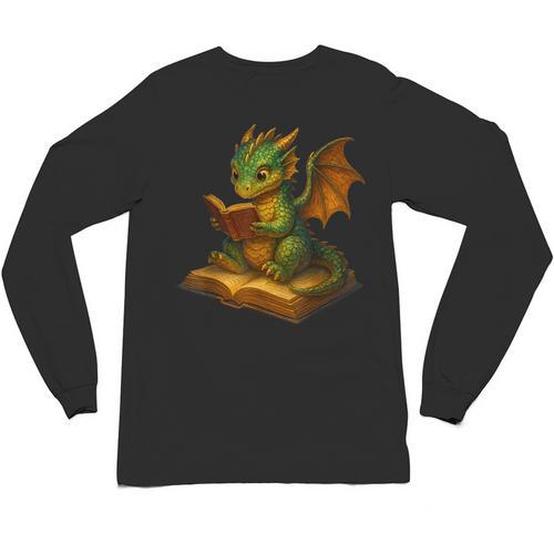 Reading Dragon Shirt For Bookish Teacher Librarian Bookworm Unisex Long Sleeve T-Shirt - teacherstshirts.com CA