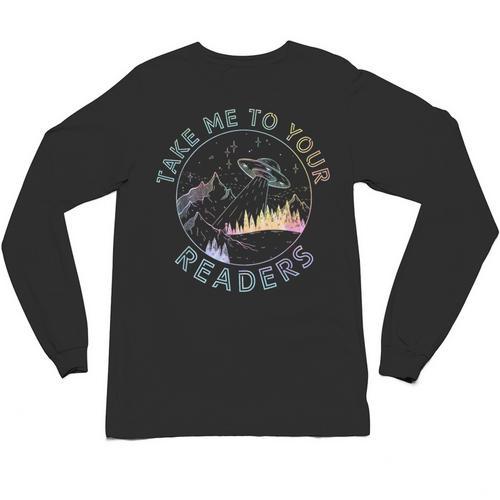 Take Reading English Teacher Library Alien Space T-S Tie Dye Unisex Long Sleeve T-Shirt - teacherstshirts.com CA