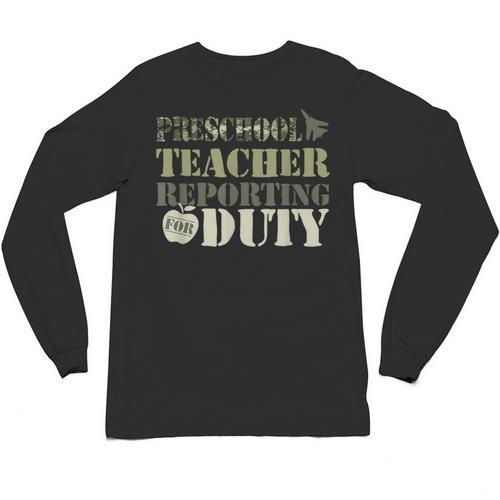 Retro Back To School Women Old Camo Preschool Teacher Unisex Long Sleeve T-Shirt - teacherstshirts.com AU