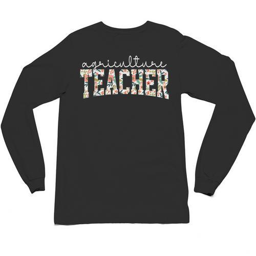 Retro Floral Agriculture Teacher Farmer AG Teacher Team Crew Unisex Long Sleeve T-Shirt - teacherstshirts.com AU
