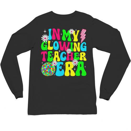 Retro Groovy In My Glowing Teacher Era Happy Teacher's Day Unisex Long Sleeve T-Shirt - teacherstshirts.com UK