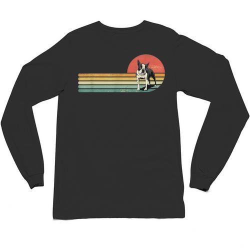 Retro Vintage Boston Terrier Dog Lover Boston Terrier Mom Unisex Long Sleeve T-Shirt - Bostonterriersmerch.com