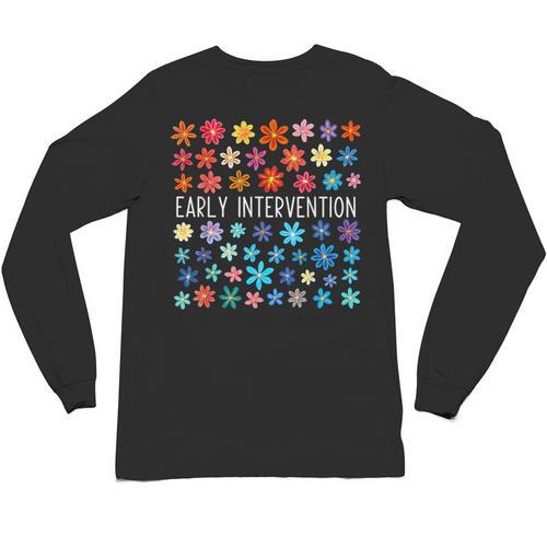 Retro Wildflower Early Intervention Teacher Interventionist Unisex Long Sleeve T-Shirt - teacherstshirts.com UK