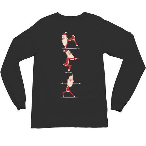 Santa Yoga Poses For Yogi Teacher Christmas Yoga Poses Unisex Long Sleeve T-Shirt - teacherstshirts.com