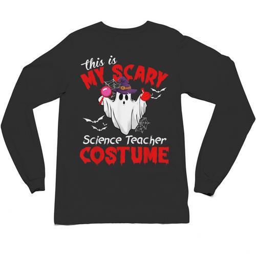 This Is My Scary Science Teacher Costume Ghost Halloween Unisex Long Sleeve T-Shirt - teacherstshirts.com DE