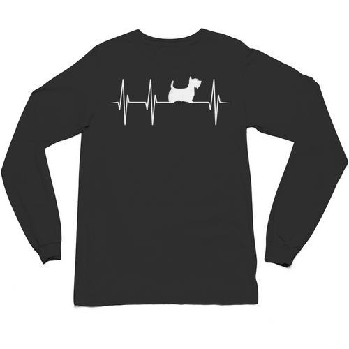 Scottish Terrier Dog Heartbeat Scottie Dog Lover T-Shirt Unisex Long Sleeve T-Shirt - Bostonterriersmerch.com