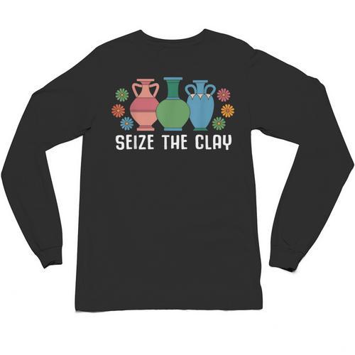 Seize The Clay Pottery Teacher Ceramics Potter Maker Unisex Long Sleeve T-Shirt - teacherstshirts.com AU