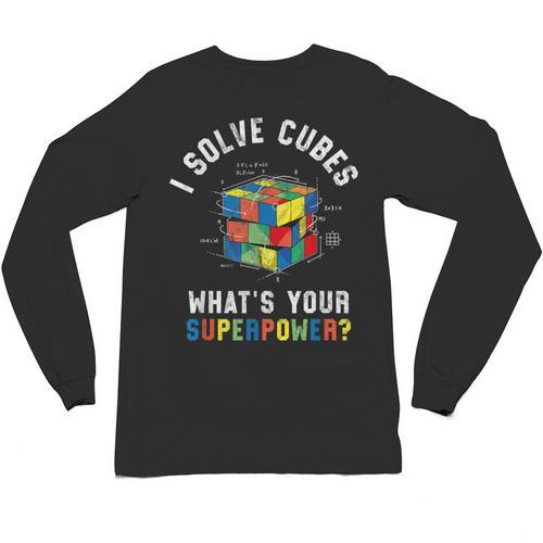 I Solve Cubes Speed Cubing Vintage Youth Math Teacher Unisex Long Sleeve T-Shirt - teacherstshirts.com DE