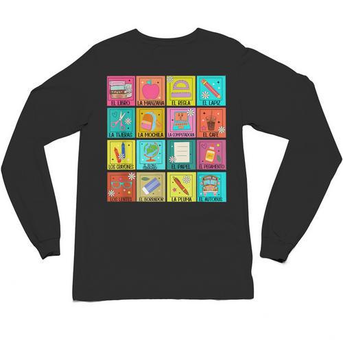 Spanish Teacher Back To School Maestra Dual Language Crew Unisex Long Sleeve T-Shirt - teacherstshirts.com AU