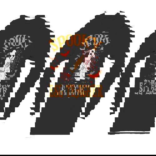 Spooky ESL Teacher Ghost Halloween School Women Unisex Long Sleeve T-Shirt - teacherstshirts.com