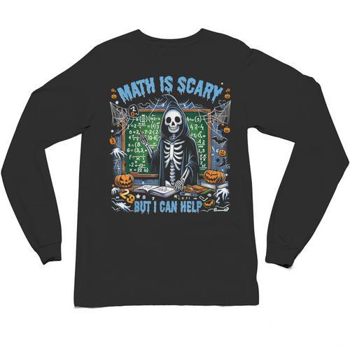 Spooky Halloween Math Teacher Unisex Long Sleeve T-Shirt - teacherstshirts.com